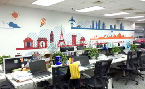 海安教你设计办公室墙绘的方法。